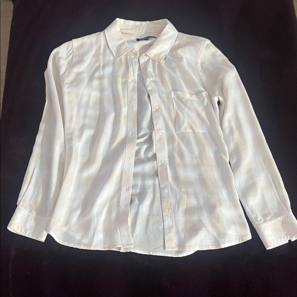 White and Cream South Moon Under Women’s Button-Down Shirt XS Extra Small